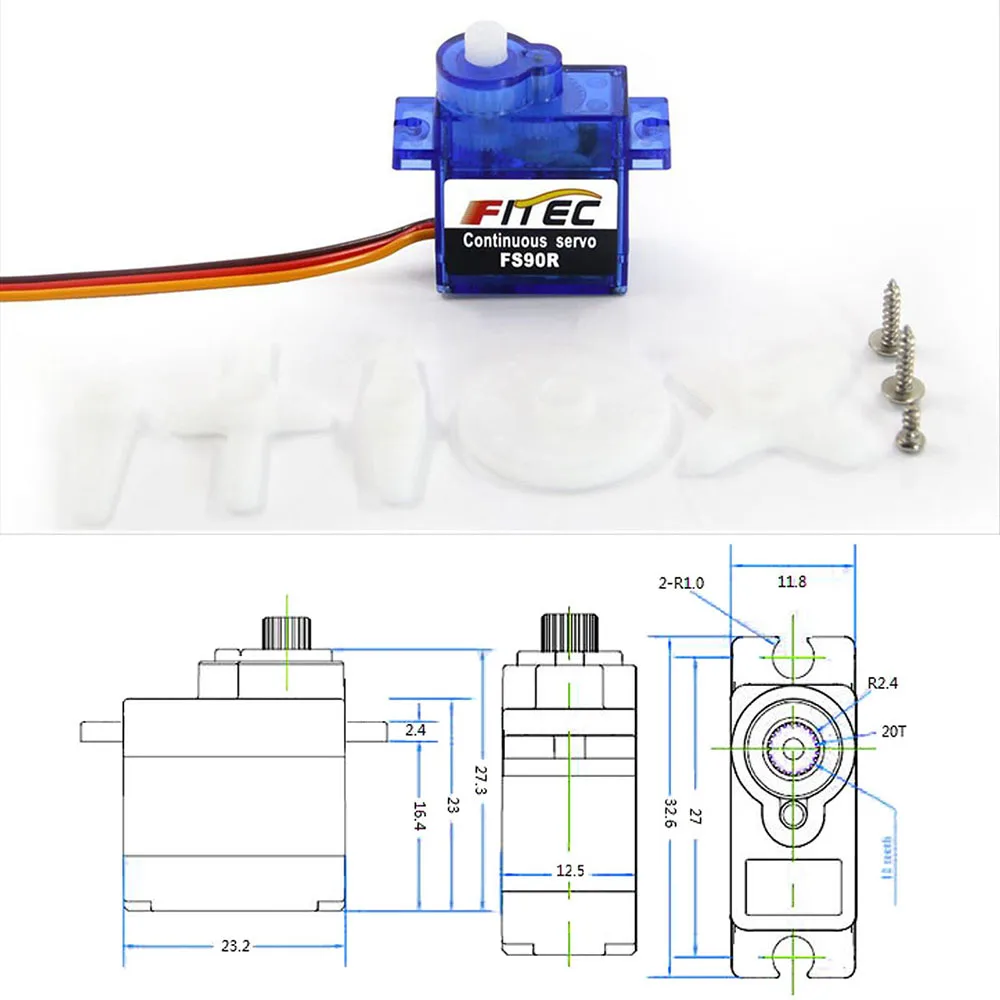 Feetech mini fs90r micro servo - Diy Automation avaliação e preço
